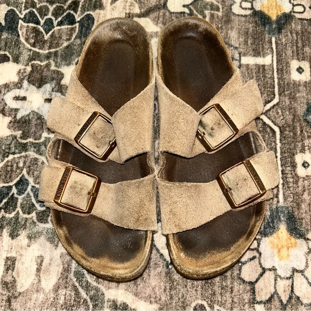 Birkenstock Beige Suede Sandals - Picture 2 of 7